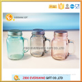 glass mason jar with handles and straw beverage juice jar